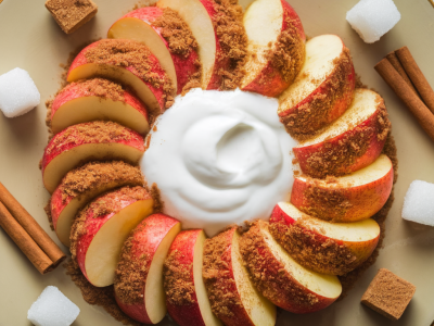 Comment transformer trois pommes et un yaourt grec en un dessert de fête sans four