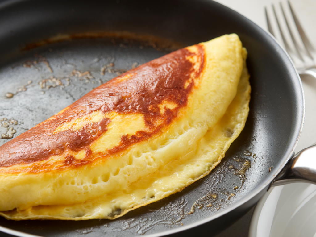 Comment réussir une omelette baveuse à la poêle sans beurre ni spatule qui colle