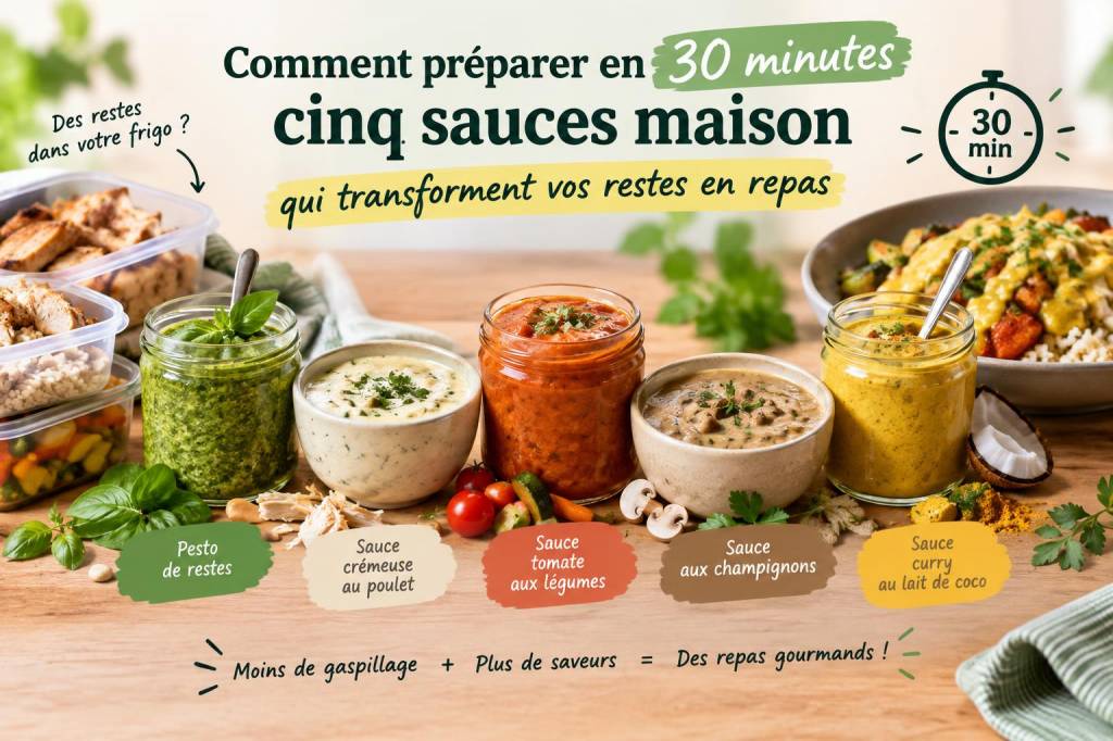 Comment préparer en 30 minutes cinq sauces maison qui transforment vos restes en repas